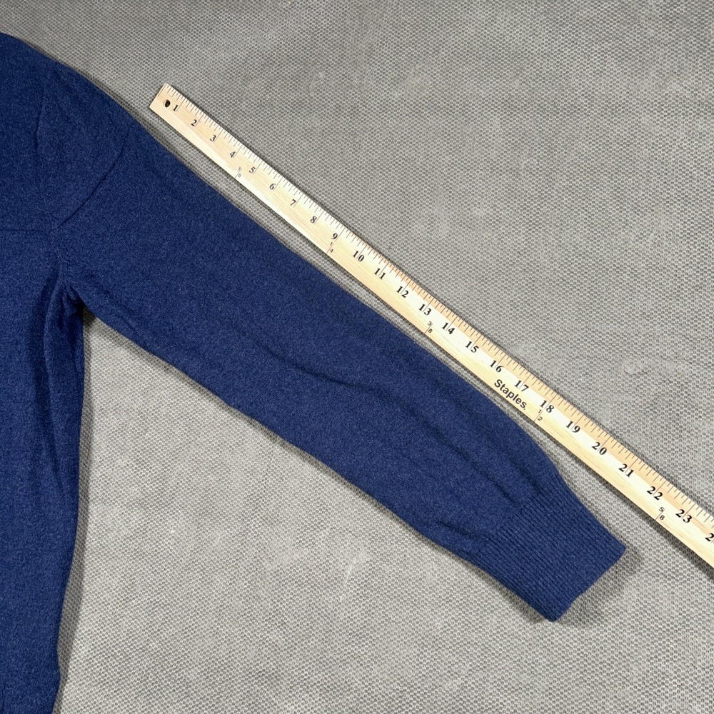 The North Face Mt Tam 1/4 Zip Sweater Navy Blue Wool Cotton Mens Large Pullover - Picture 8 of 13